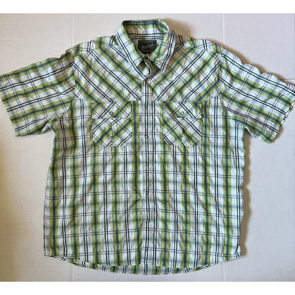 WOOLRICH - Men's Outdoor Snap Short Sleeve Shirt -‎ Size X-Large - XL